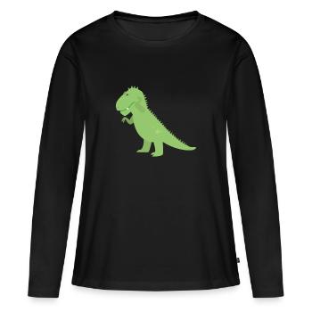 Dinosaures - T-shirt manches longues Premium bio Femme - noir - Devant - Julia (174cm)
