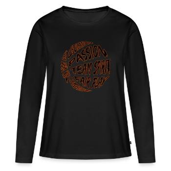 Basket-ball basket-ball équipe de basket - T-shirt manches longues Premium bio Femme - noir - Devant - Julia (174cm)