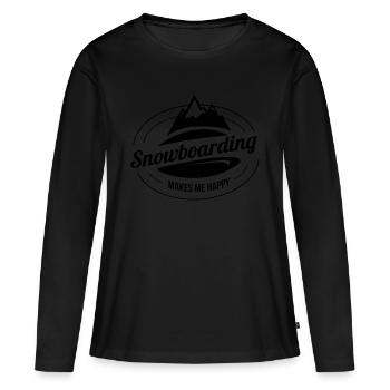Snowboard Snowboard Snowboard - T-shirt manches longues Premium bio Femme - noir - Devant - Julia (174cm)