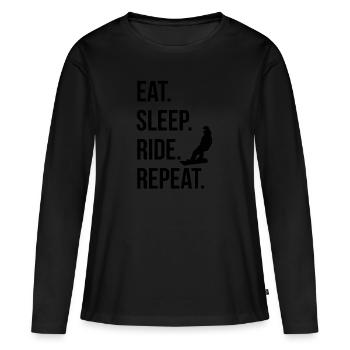 Snowboard Snowboard Snowboard - T-shirt manches longues Premium bio Femme - noir - Devant - Julia (174cm)