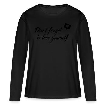 Love yourself - Frauen Premium Bio Langarmshirt - Schwarz - Vorne - Julia (174cm)