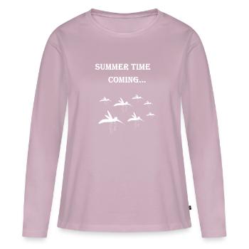 Die Mücken - Frauen Premium Bio Langarmshirt - Altrosa - Vorne - Julia (174cm)