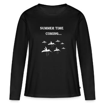 Die Mücken - Frauen Premium Bio Langarmshirt - Schwarz - Vorne - Julia (174cm)