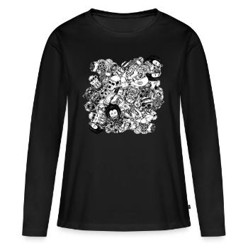 Hommes et mutants pc - T-shirt manches longues Premium bio Femme - noir - Devant - Julia (174cm)