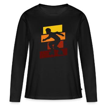 Roller Derby - T-shirt manches longues Premium bio Femme - noir - Devant - Julia (174cm)