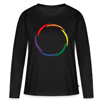 Cercle symbole homosexualité LGBT - T-shirt manches longues Premium bio Femme - noir - Devant - Julia (174cm)