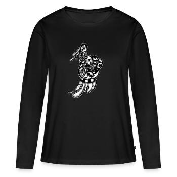 One doodle - Women's Premium Organic Long Sleeve Shirt - black - Front - Julia (174cm)