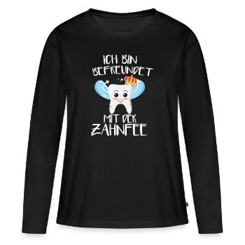 Zahn magisch - Frauen Premium Bio Langarmshirt - Schwarz - Vorne - Julia (174cm)