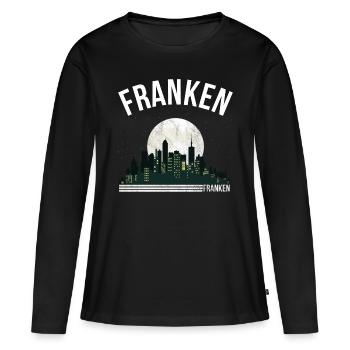Franken - Frauen Premium Bio Langarmshirt - Schwarz - Vorne - Julia (174cm)
