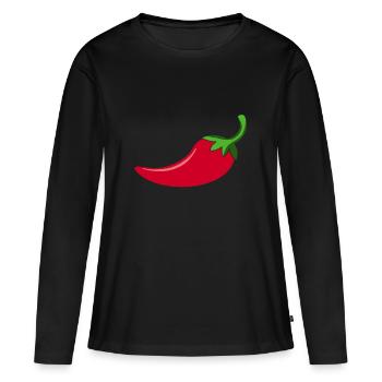 Spicy Chilly - Women's Premium Organic Long Sleeve Shirt - black - Front - Julia (174cm)