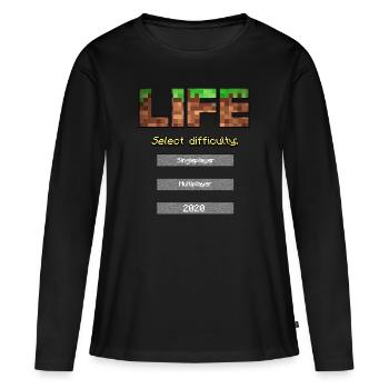 Life 2020 Sélectionnez le mode de jeu vidéo Mine craft - T-shirt manches longues Premium bio Femme - noir - Devant - Julia (174cm)