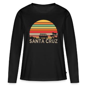 Santa Cruz Retro Surfeur Cadeau T-shirt - T-shirt manches longues Premium bio Femme - noir - Devant - Julia (174cm)