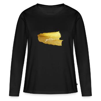 Ich bin golden - Frauen Premium Bio Langarmshirt - Schwarz - Vorne - Julia (174cm)