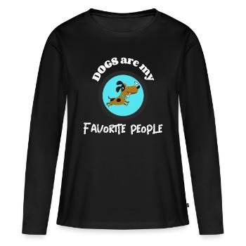 Dog Dog Dog Dog Dog Dog - Women's Premium Organic Long Sleeve Shirt - black - Front - Julia (174cm)