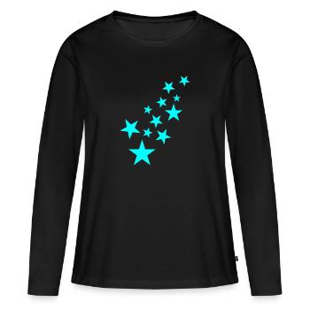 Icône de motif étoile astérisque - T-shirt manches longues Premium bio Femme - noir - Devant - Julia (174cm)
