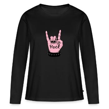 ROCHE! - T-shirt manches longues Premium bio Femme - noir - Devant - Julia (174cm)
