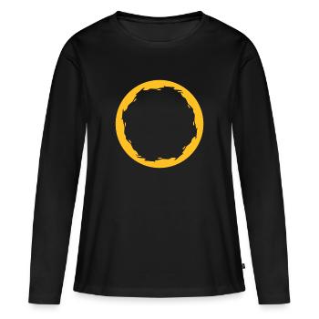 Cercle Rond Jaune - T-shirt manches longues Premium bio Femme - noir - Devant - Julia (174cm)