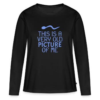 Le sperme sort drôle - T-shirt manches longues Premium bio Femme - noir - Devant - Julia (174cm)