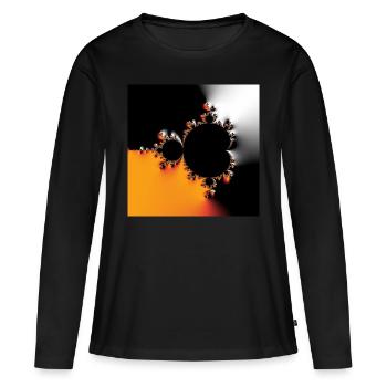 Fractale #43 - T-shirt manches longues Premium bio Femme - noir - Devant - Julia (174cm)
