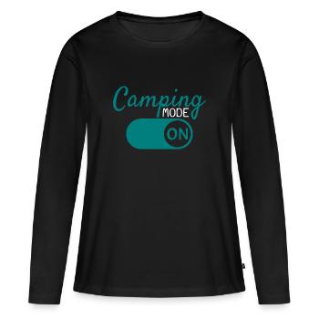 Camping Modus an - Frauen Premium Bio Langarmshirt - Schwarz - Vorne - Julia (174cm)