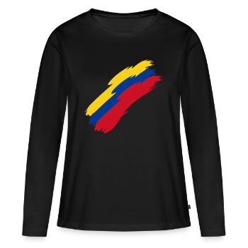 Colombie - T-shirt manches longues Premium bio Femme - noir - Devant - Julia (174cm)