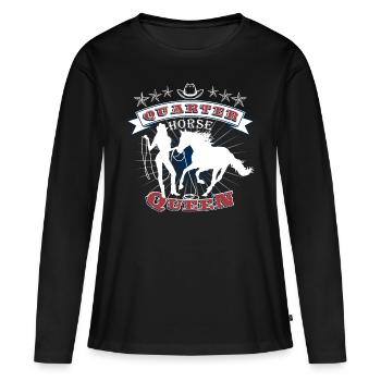 Quarter Horse Western Riding - Women's Premium Organic Long Sleeve Shirt - black - Front - Julia (174cm)