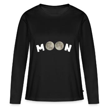 lune - T-shirt manches longues Premium bio Femme - noir - Devant - Julia (174cm)