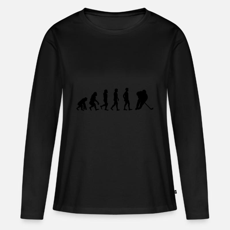 Evolution Eishockey - Frauen Premium Bio Langarmshirt - Schwarz