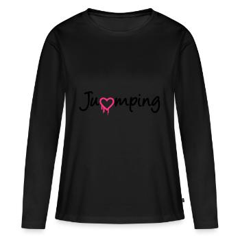 jumping trampolin girl jumpen jump Geschenk - Frauen Premium Bio Langarmshirt - Schwarz - Vorne - Julia (174cm)