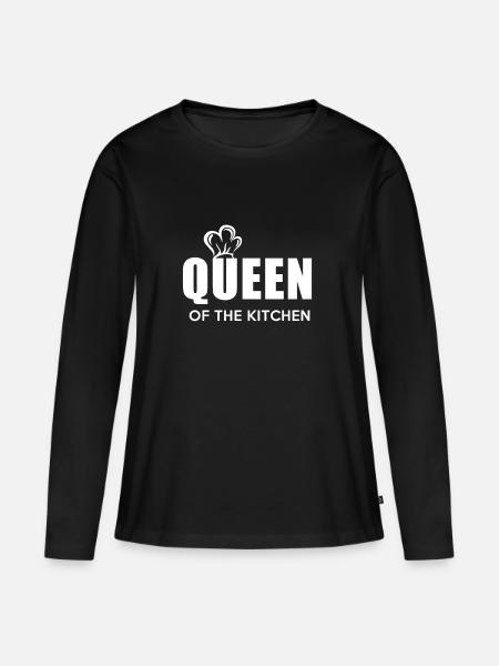 Queen of the Kitchen - Frauen Premium Bio Langarmshirt - Schwarz