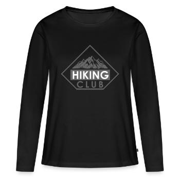 Wanderclub Alpen - Frauen Premium Bio Langarmshirt - Schwarz - Vorne - Julia (174cm)