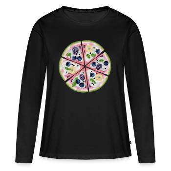 Fruits - T-shirt manches longues Premium bio Femme - noir - Devant - Julia (174cm)