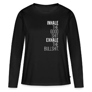 yoga - Women's Premium Organic Long Sleeve Shirt - black - Front - Julia (174cm)