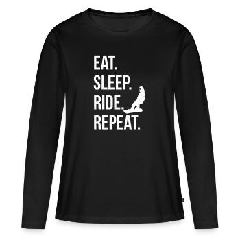 Snowboard Snowboard Snowboard - T-shirt manches longues Premium bio Femme - noir - Devant - Julia (174cm)