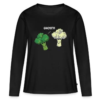 Brokkoli Blumenkohl - Frauen Premium Bio Langarmshirt - Schwarz - Vorne - Julia (174cm)