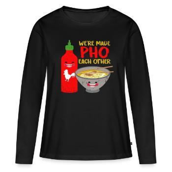 Pho Suppe - Frauen Premium Bio Langarmshirt - Schwarz - Vorne - Julia (174cm)