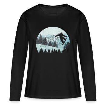 Snowboard Snowboard Snowboard - T-shirt manches longues Premium bio Femme - noir - Devant - Julia (174cm)