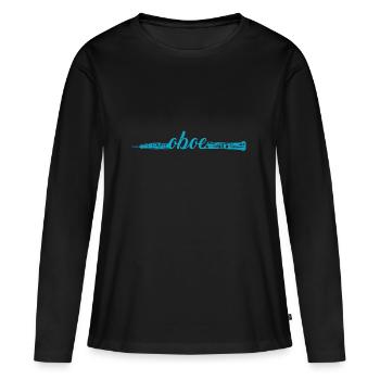 Oboe - Frauen Premium Bio Langarmshirt - Schwarz - Vorne - Julia (174cm)
