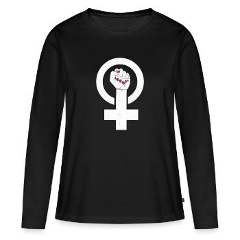 Féminisme féministe féministe - T-shirt manches longues Premium bio Femme - noir - Devant - Julia (174cm)