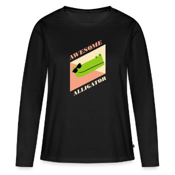 alligator - T-shirt manches longues Premium bio Femme - noir - Devant - Julia (174cm)