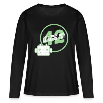 Sinn des Lebens 42 Anhalter Galaxis Fan Geschenk - Frauen Premium Bio Langarmshirt - Schwarz - Vorne - Julia (174cm)