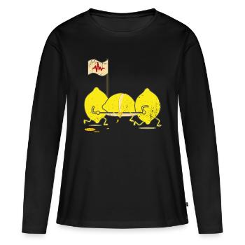 limonade - T-shirt manches longues Premium bio Femme - noir - Devant - Julia (174cm)