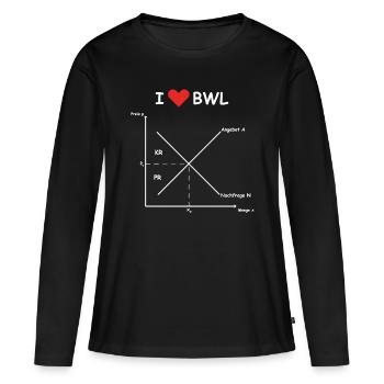 i love bwl weiss - Frauen Premium Bio Langarmshirt - Schwarz - Vorne - Julia (174cm)