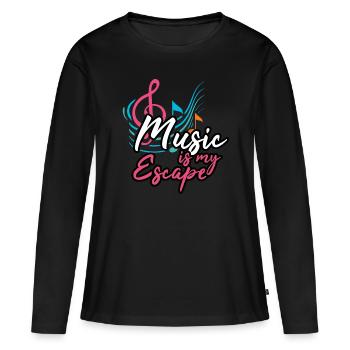 Music sounds Music style Listening colorful notes Party disco - Women's Premium Organic Long Sleeve Shirt - black - Front - Julia (174cm)