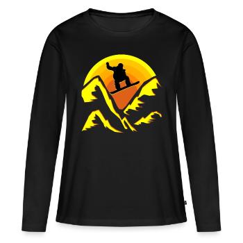 Snowboard Wintersport Downhill Snow Montagnes Piste - T-shirt manches longues Premium bio Femme - noir - Devant - Julia (174cm)