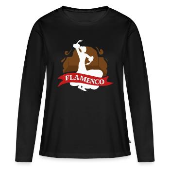flamenco - T-shirt manches longues Premium bio Femme - noir - Devant - Julia (174cm)