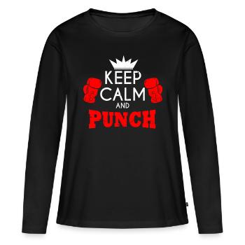 Boxe gants de boxe sport hobby boxe match sparring - T-shirt manches longues Premium bio Femme - noir - Devant - Julia (174cm)