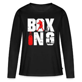 Hobby de boxe sparring sac de boxe gants de boxe - T-shirt manches longues Premium bio Femme - noir - Devant - Julia (174cm)
