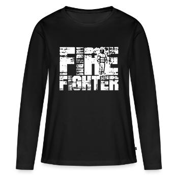 Pompier pompier occupation incendie extincteur - T-shirt manches longues Premium bio Femme - noir - Devant - Julia (174cm)