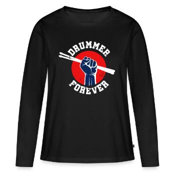 Drum Drummer Musical Instrument Band drumming - Women's Premium Organic Long Sleeve Shirt - black - Front - Julia (174cm)
